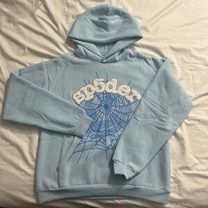 Sp5der Hoodie Sky Blue